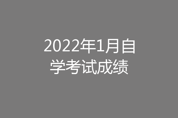 2022年1月自学考试成绩