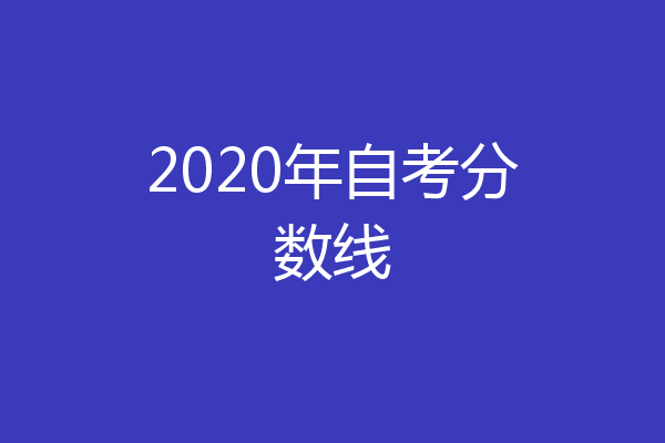2020年自考分数线