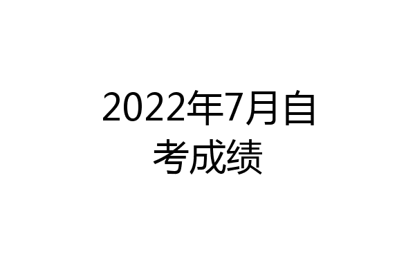 2022年7月自考成绩