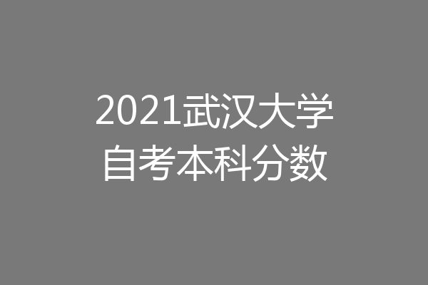 2021武汉大学自考本科分数