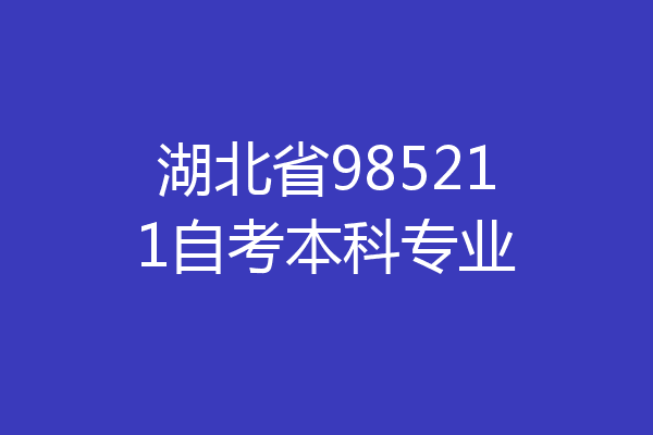 湖北省985211自考本科专业