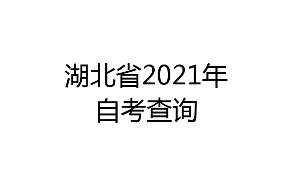 湖北省2021年自考查询