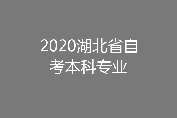 2020湖北省自考本科专业