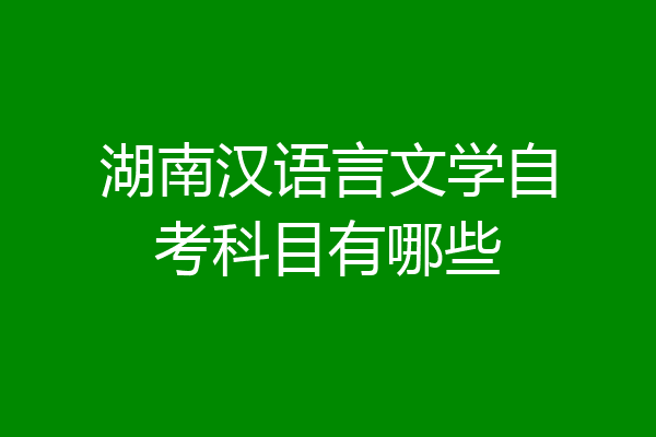 湖南汉语言文学自考科目有哪些