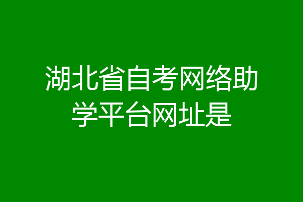 湖北省自考网络助学平台网址是