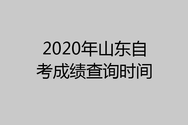 2020年山东自考成绩查询时间