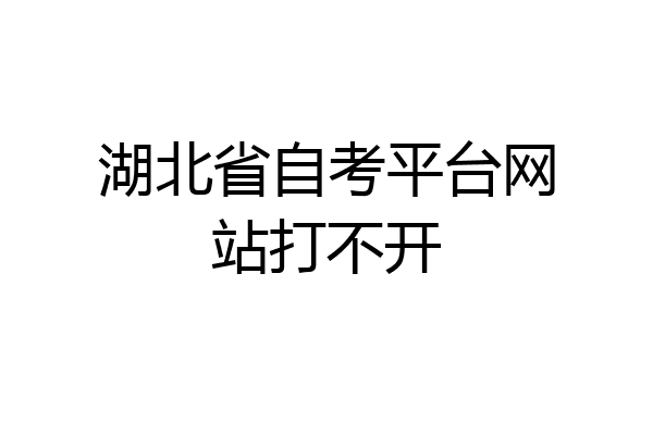 湖北省自考平台网站打不开