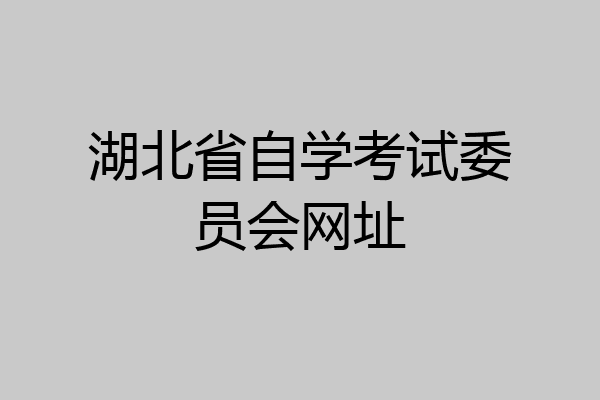 湖北省自学考试委员会网址