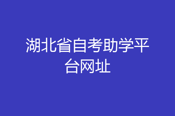 湖北省自考助学平台网址