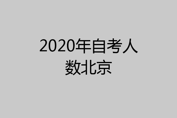 2020年自考人数北京
