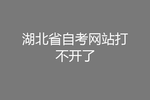 湖北省自考网站打不开了