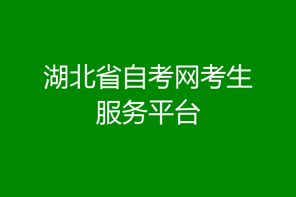 湖北省自考网考生服务平台