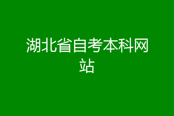 湖北省自考本科网站