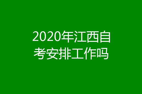 2020年江西自考安排工作吗