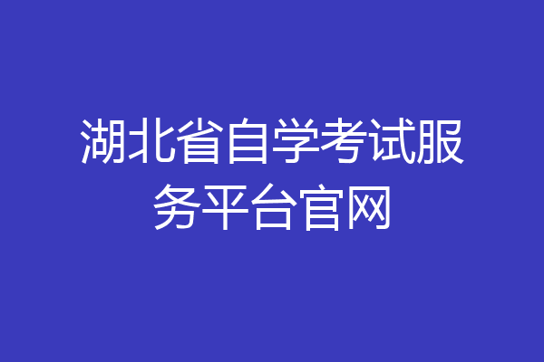 湖北省自学考试服务平台官网