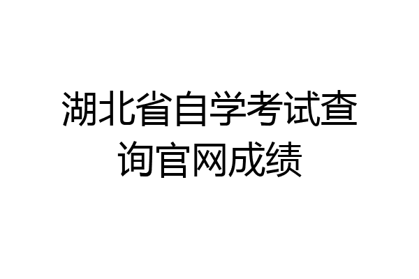 湖北省自学考试查询官网成绩