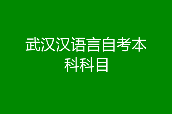 武汉汉语言自考本科科目