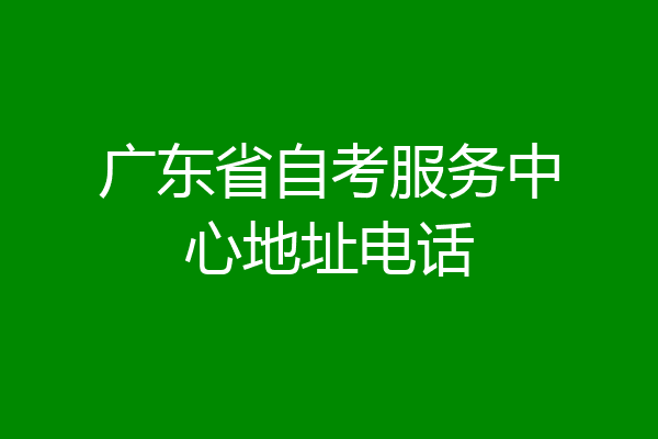 广东省自考服务中心地址电话