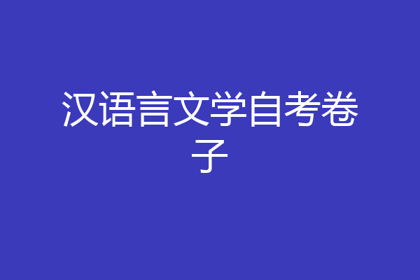 汉语言文学自考卷子
