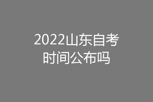 2022山东自考时间公布吗