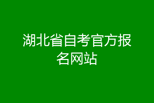 湖北省自考官方报名网站
