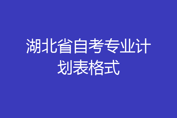 湖北省自考专业计划表格式