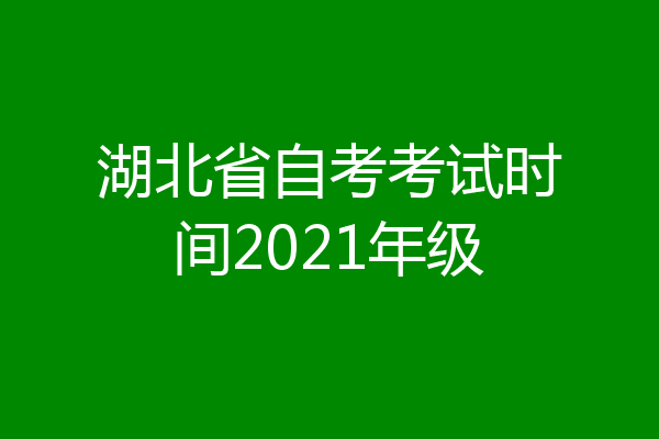 湖北省自考考试时间2021年级