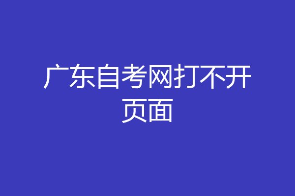 广东自考网打不开页面