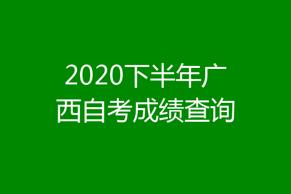 2020下半年广西自考成绩查询