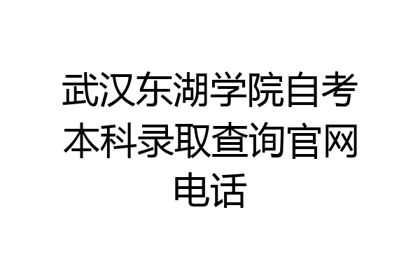 武汉东湖学院自考本科录取查询官网电话