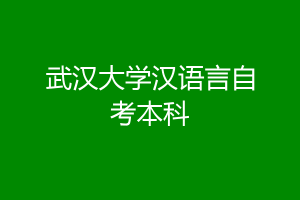 武汉大学汉语言自考本科