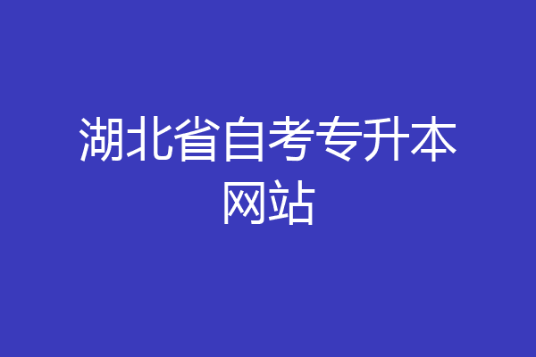 湖北省自考专升本网站