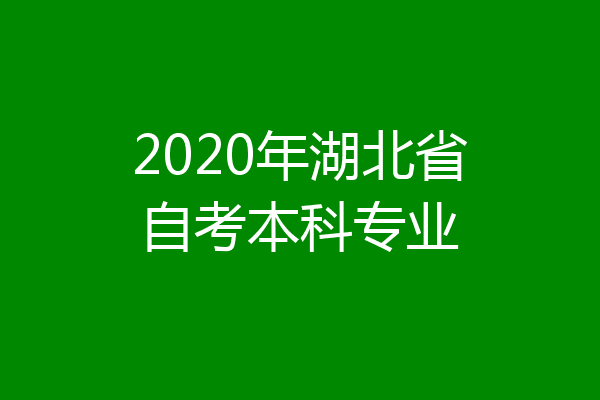 2020年湖北省自考本科专业
