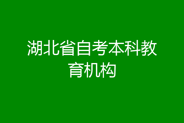湖北省自考本科教育机构