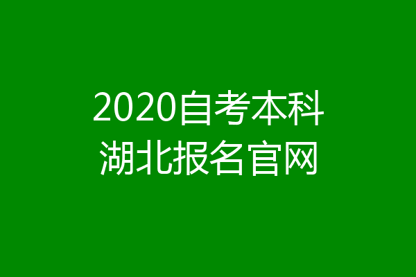 2020自考本科湖北报名官网