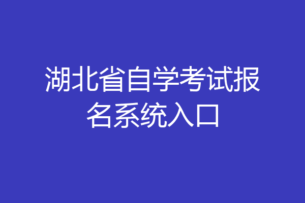 湖北省自学考试报名系统入口