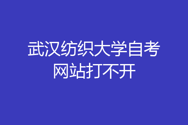 武汉纺织大学自考网站打不开