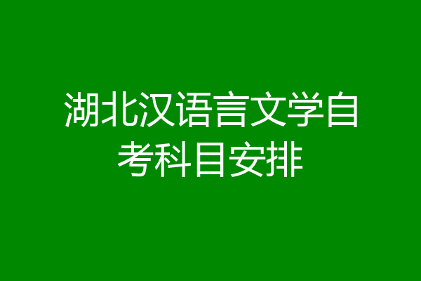 湖北汉语言文学自考科目安排