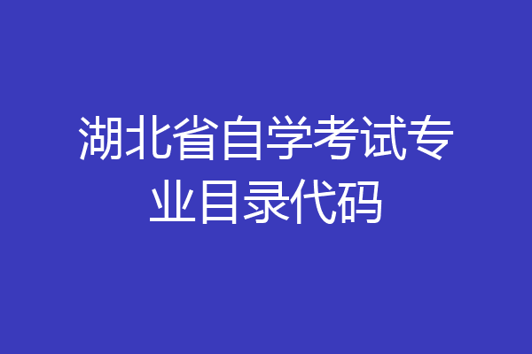 湖北省自学考试专业目录代码