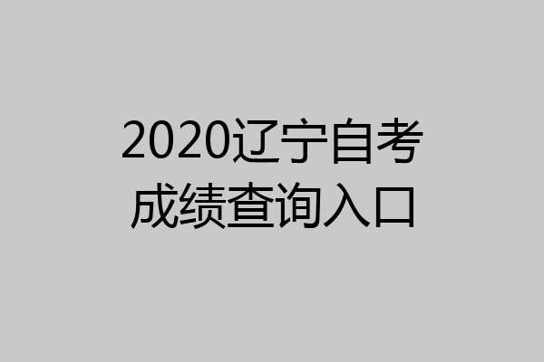 2020辽宁自考成绩查询入口