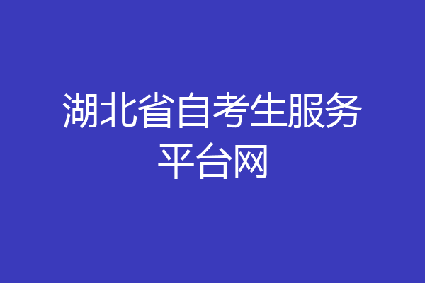 湖北省自考生服务平台网