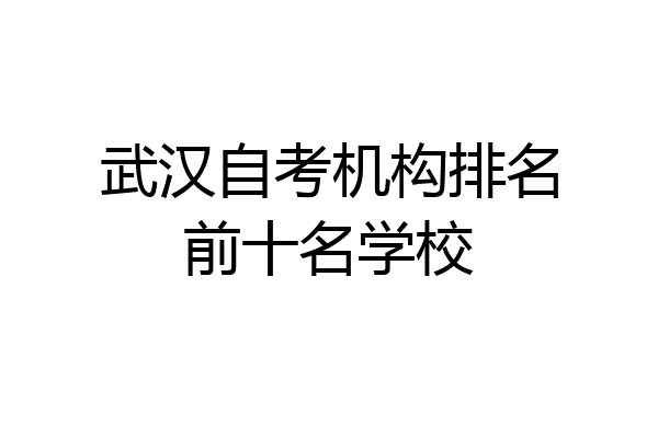 武汉自考机构排名前十名学校
