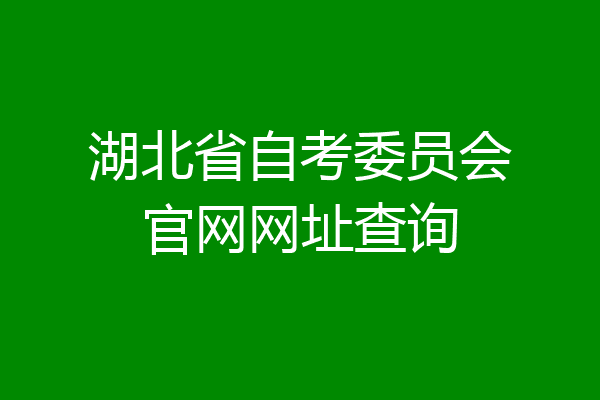 湖北省自考委员会官网网址查询