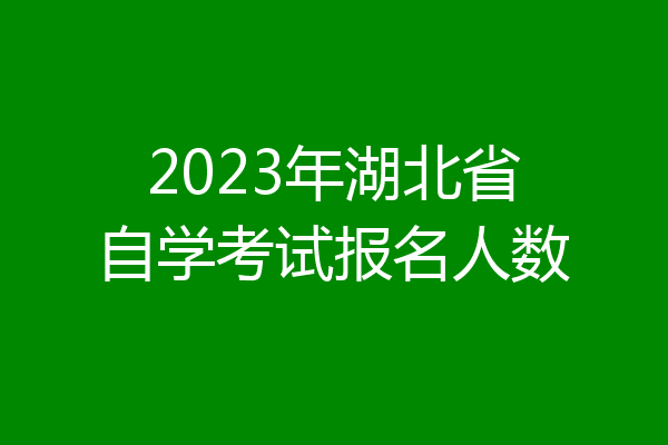 2023年湖北省自学考试报名人数