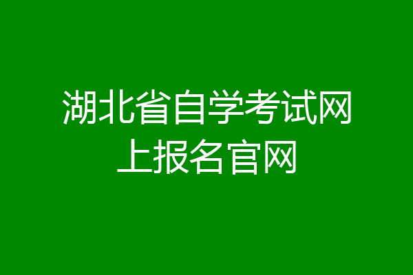 湖北省自学考试网上报名官网