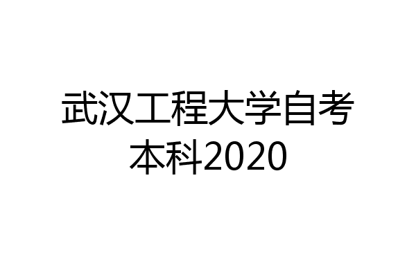 武汉工程大学自考本科2020