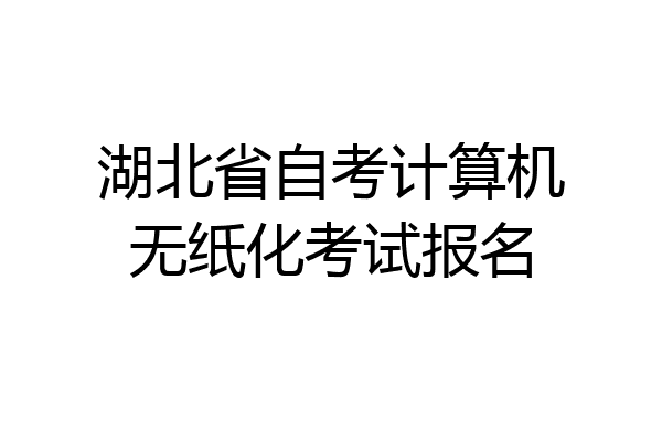 湖北省自考计算机无纸化考试报名