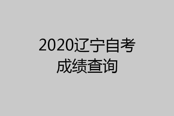2020辽宁自考成绩查询