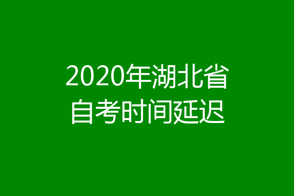 2020年湖北省自考时间延迟