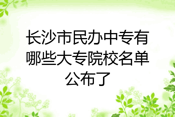 回答 您好,長沙民辦大專學校有:長沙南方職業學院.綜合類民辦.